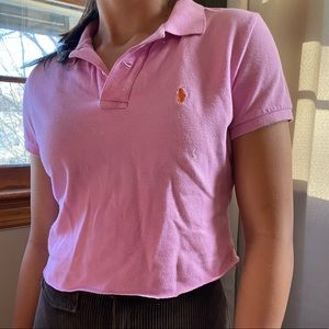 Cropped Ralph Lauren Pink polo shirt